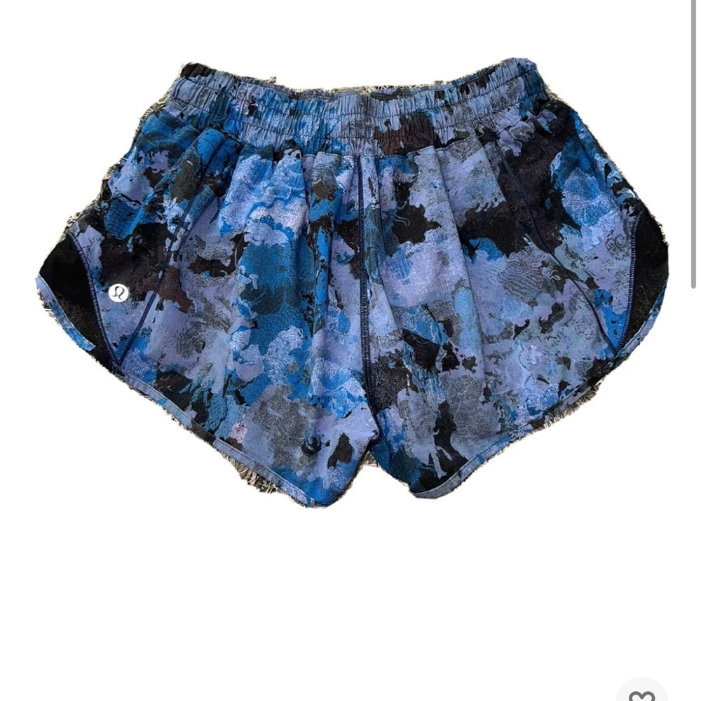 COPY - Lululemon womens shorts size 4 Hotty hot shorts floral blue mesh purple …
